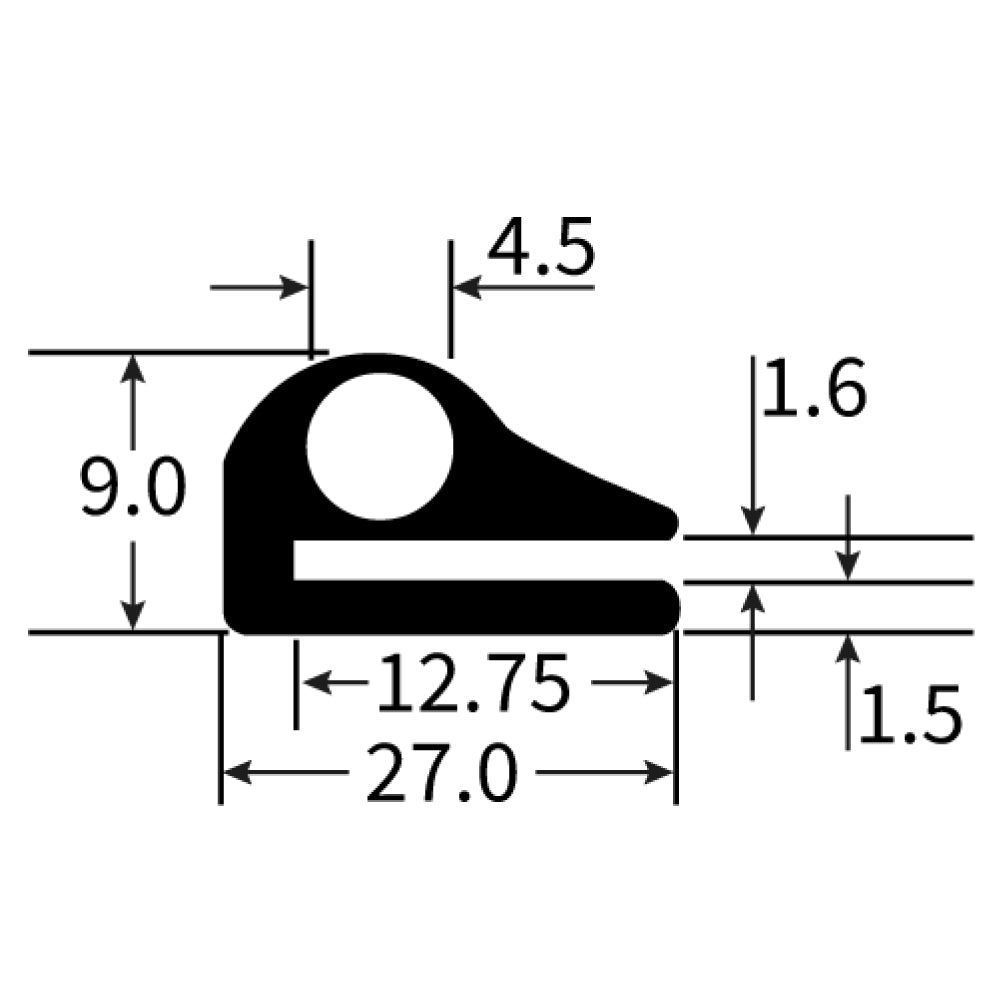 PEXT0749EP Rubber Door Seal