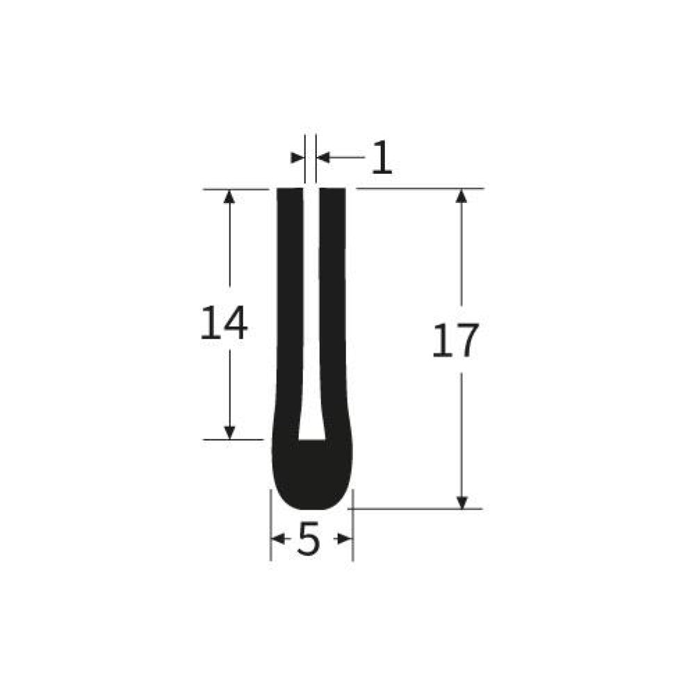 PEXT0782EP Rubber U Channel