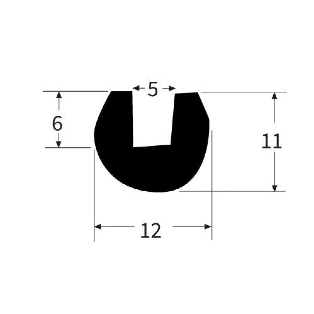 PEXT0911EP Rubber U Channel