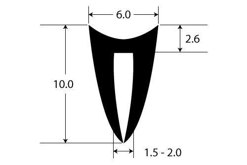 PEXT1038-06EP Rubber U Channel