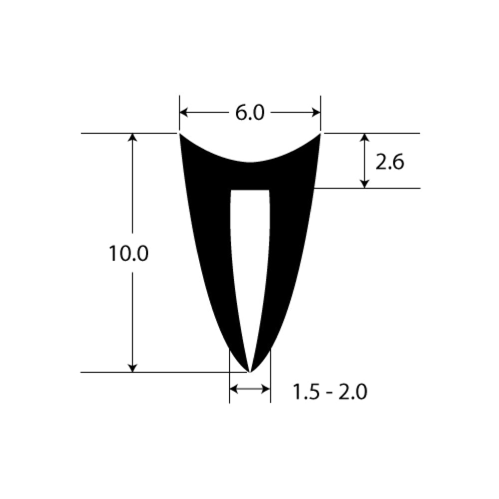 PEXT1038-06EP Rubber U Channel