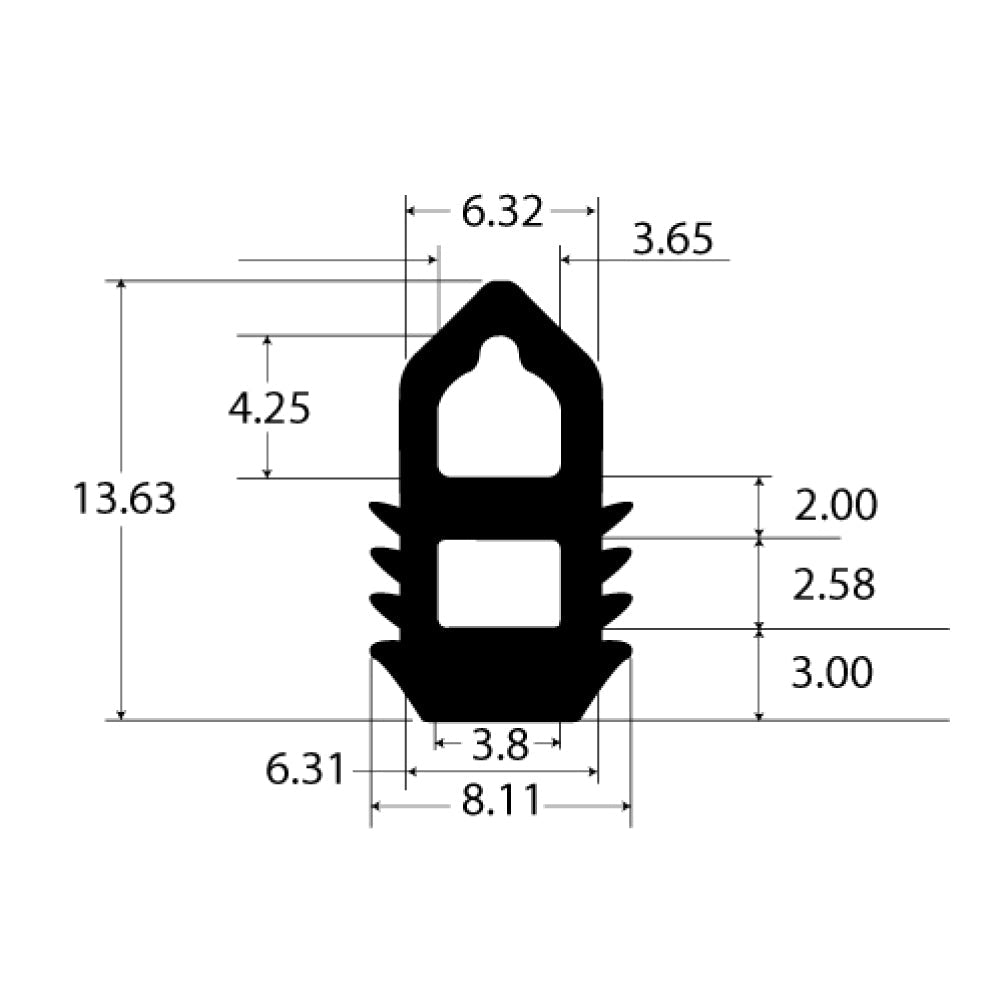 PEXT108EP Rubber Door Seal