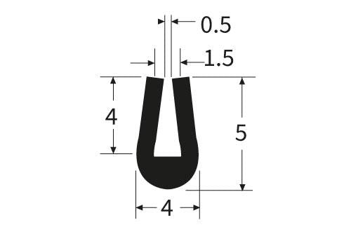 PEXT1168N Rubber U Channel