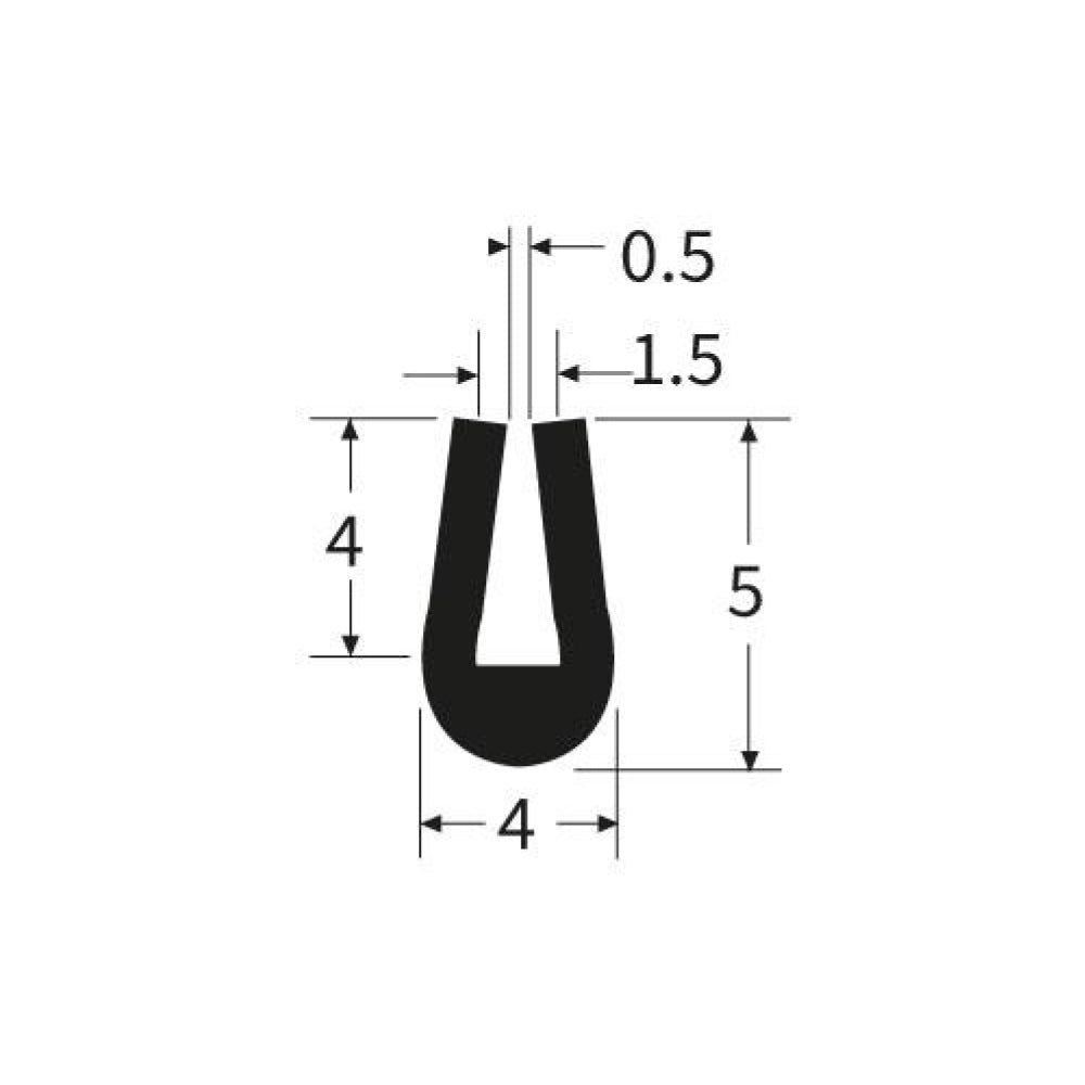 PEXT1168N Rubber U Channel