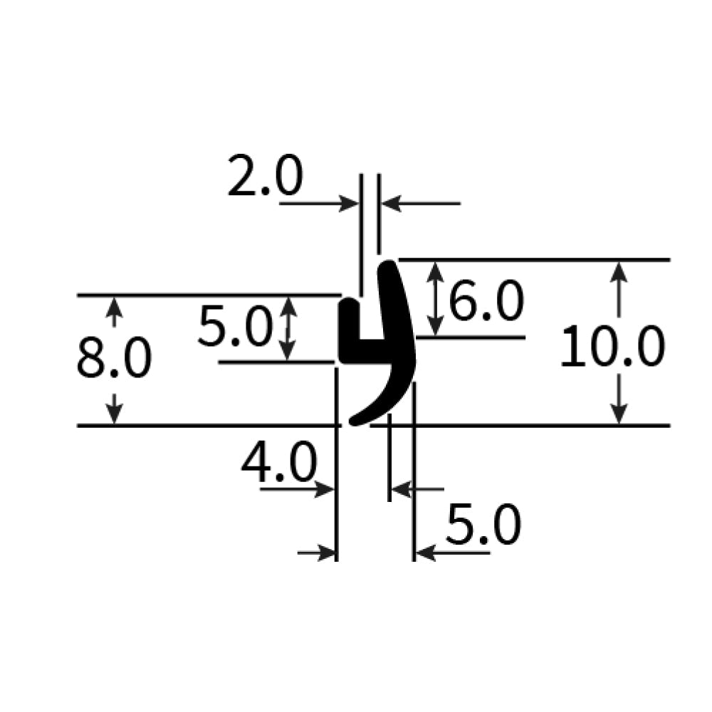 PEXT1244N Rubber U Channel - Single Lip