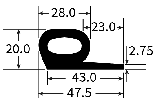 PEXT1511 Rubber Piping Extrusion