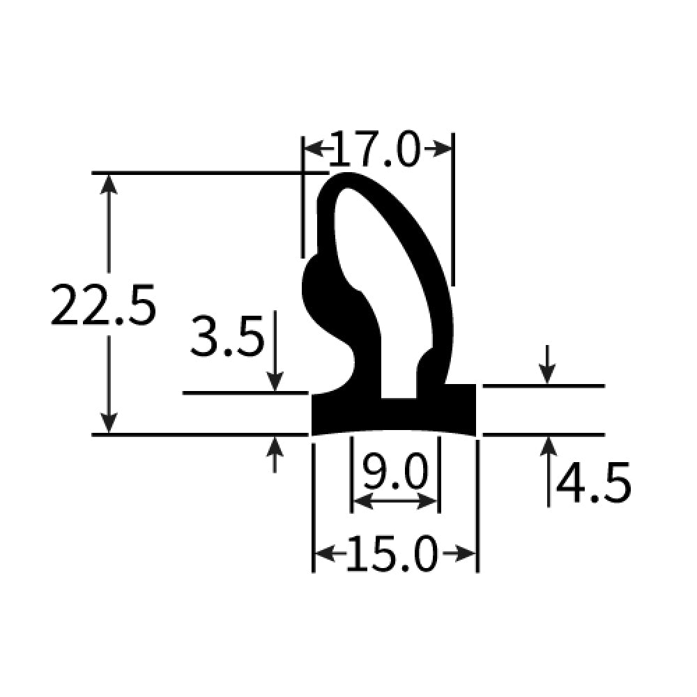 PEXT1548EP Rubber Door Seal