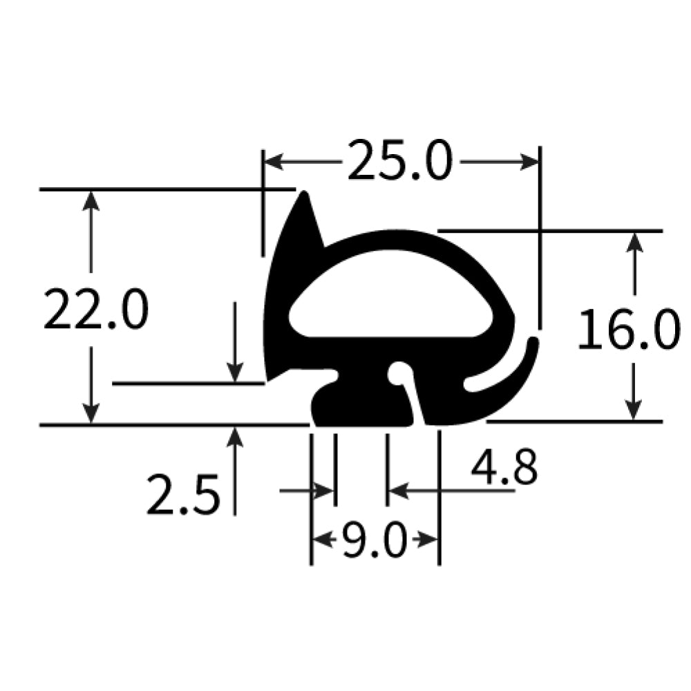 PEXT1598EP Rubber Door Seal