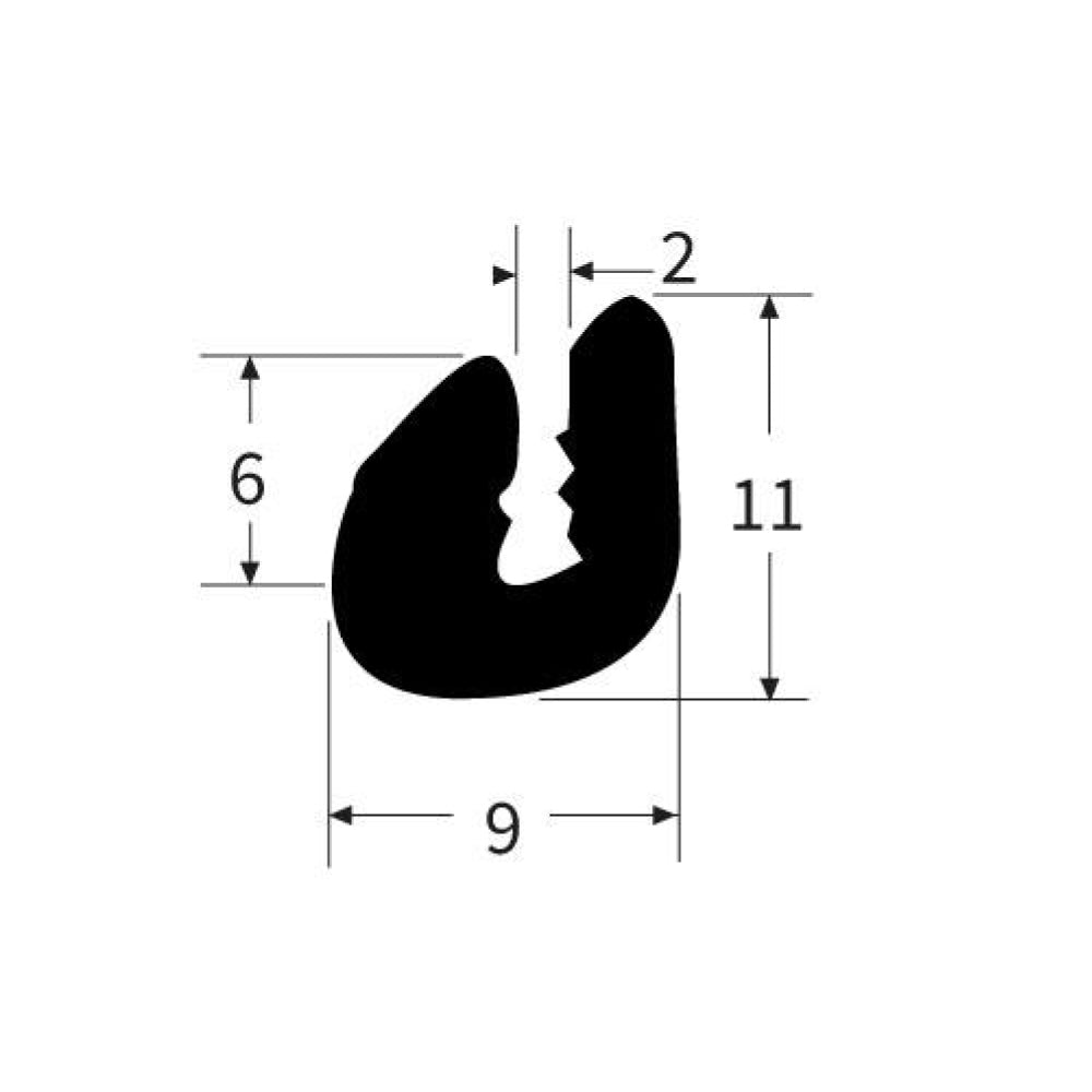 PEXT1700EPJ Rubber U Channel