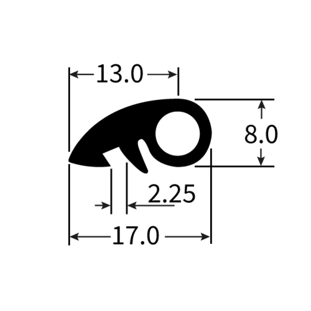 PEXT1753EP Rubber Door Seal