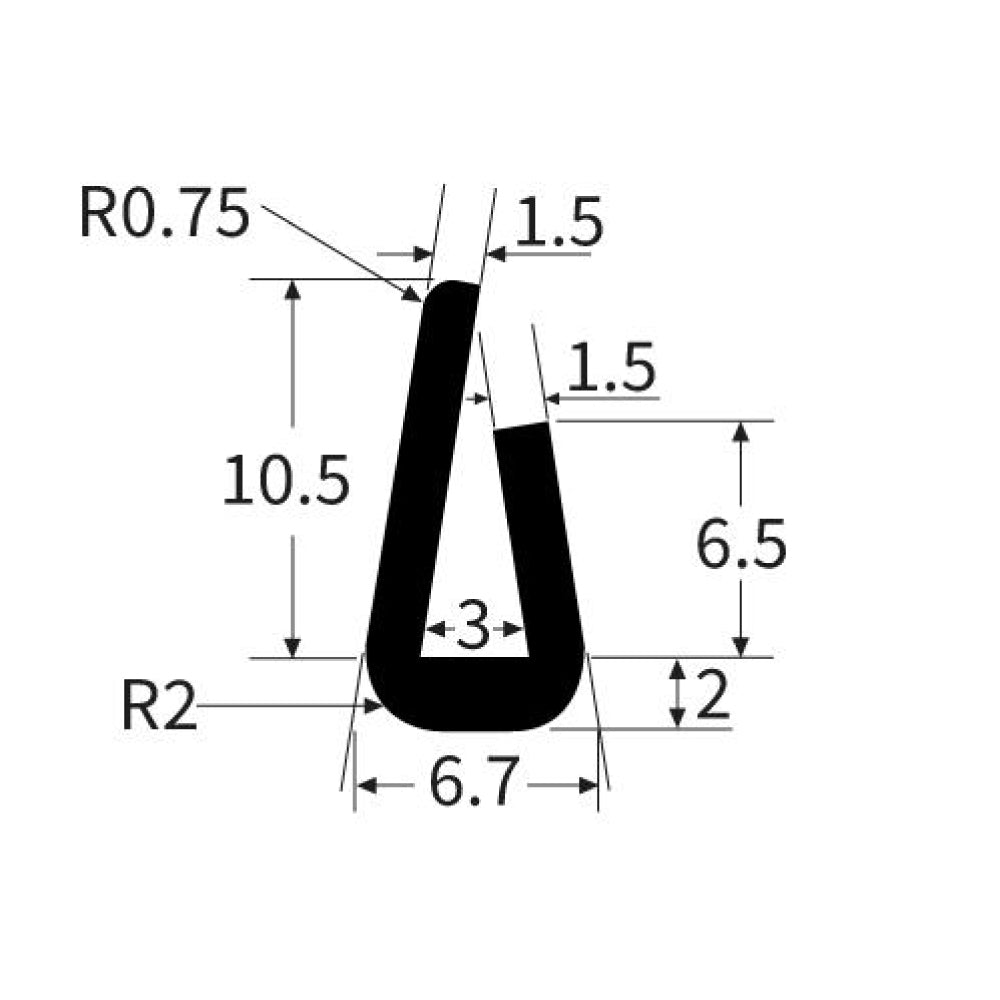 PEXT4163EPUV Rubber U Channel