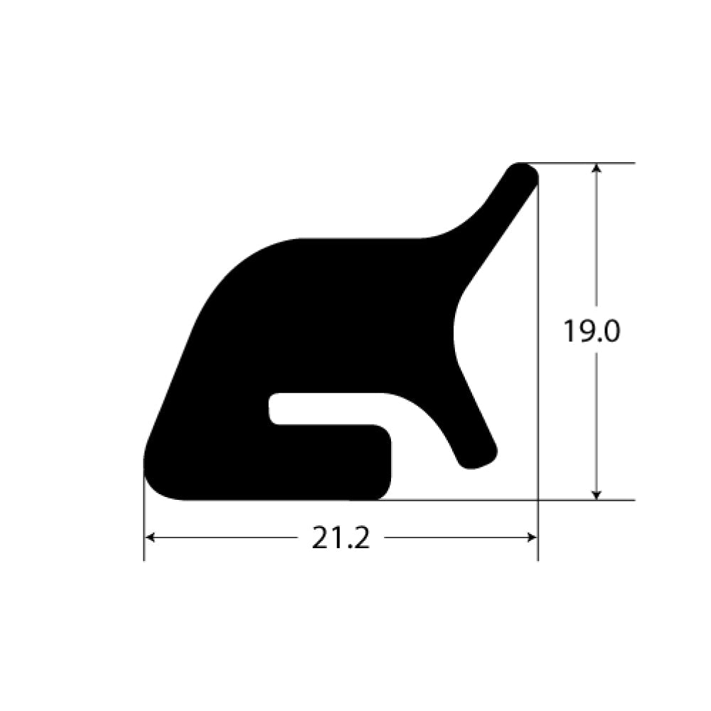PEXT4677EP Rubber U Channel - Single Lip