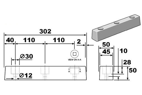 RB1222 Rubber Vehicle Bumper