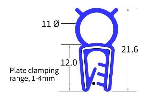 SE1227 Clip On Silicone U Channel