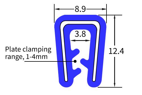 SE1228 Clip On Silicone U Channel